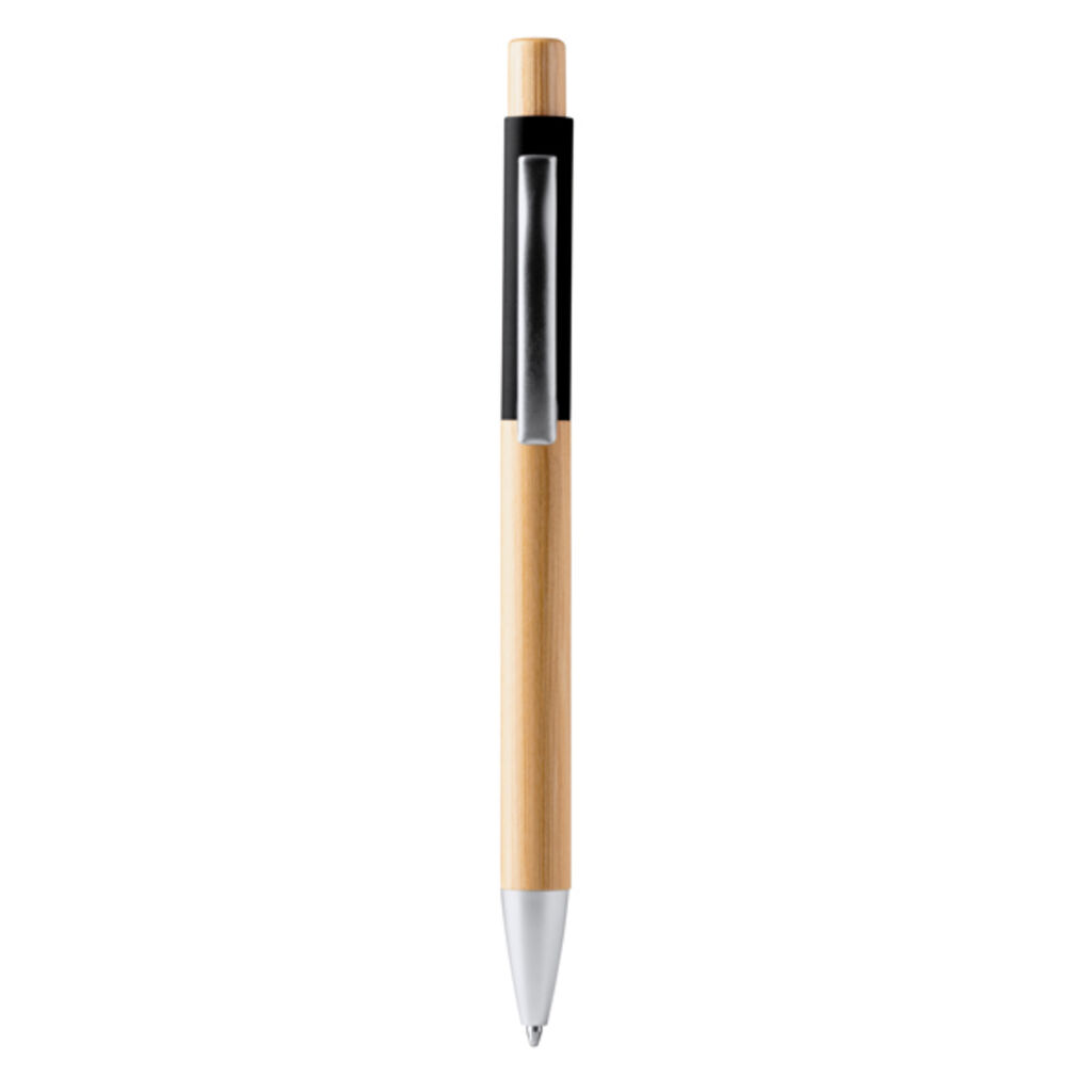 Кулькова ручка з бамбука, колір чорний