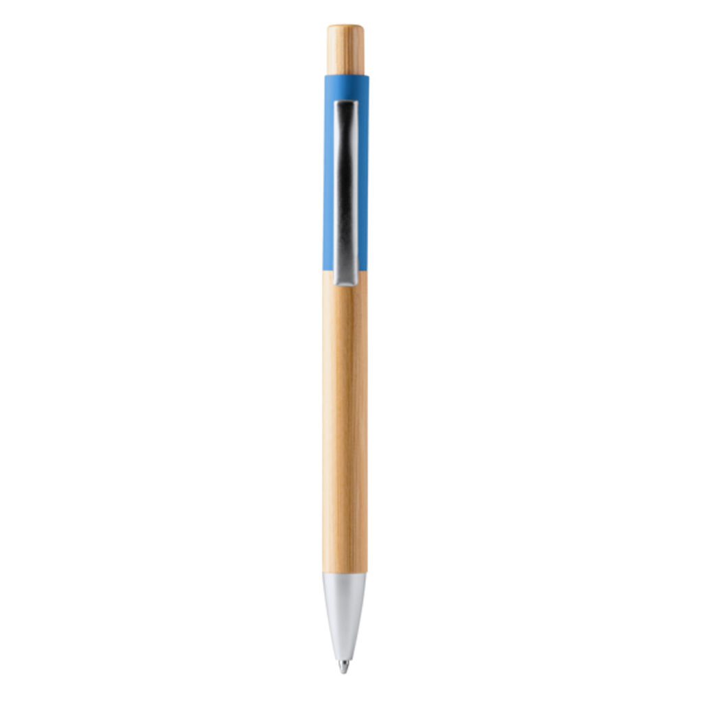 Кулькова ручка з бамбука, колір синій