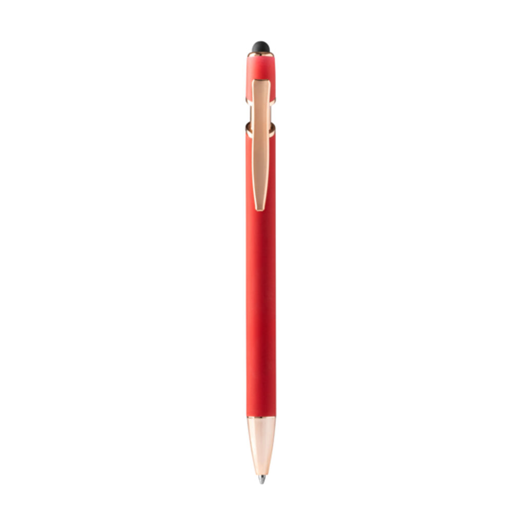 Металева кулькова ручка Soft-touch, колір червоний