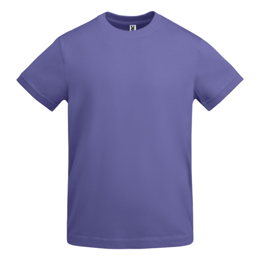 Толстая мужская футболка с коротким рукавом из хлопка, цвет сиреневый