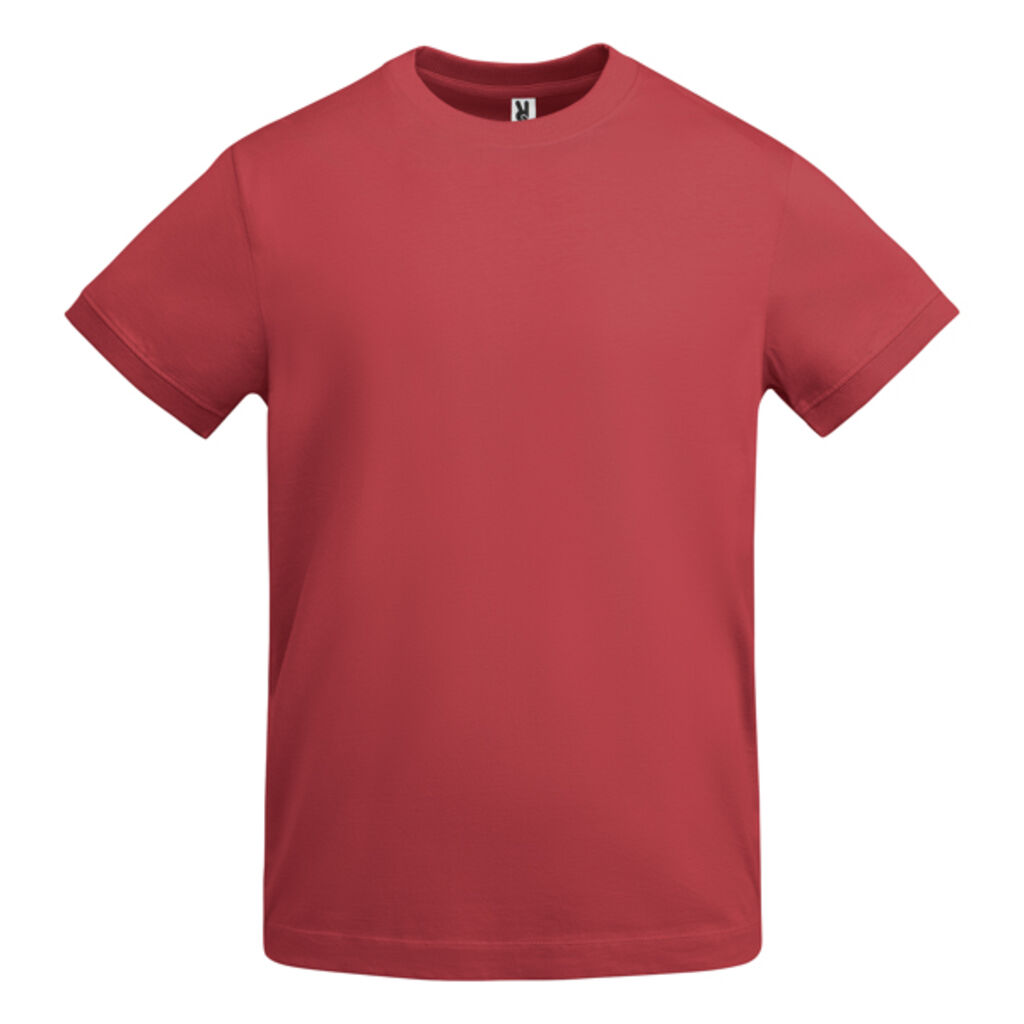 Толстая мужская футболка с коротким рукавом из хлопка, цвет красный
