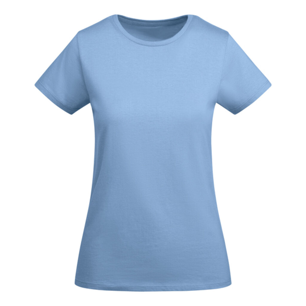 Облегающая женская футболка с коротким рукавом из органического хлопка, сертифицированного OCS, цвет голубой