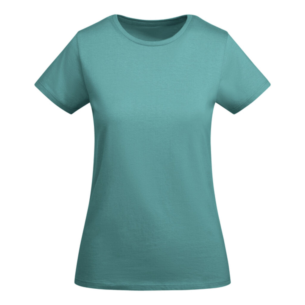 Облегающая женская футболка с коротким рукавом из органического хлопка, сертифицированного OCS, цвет синий