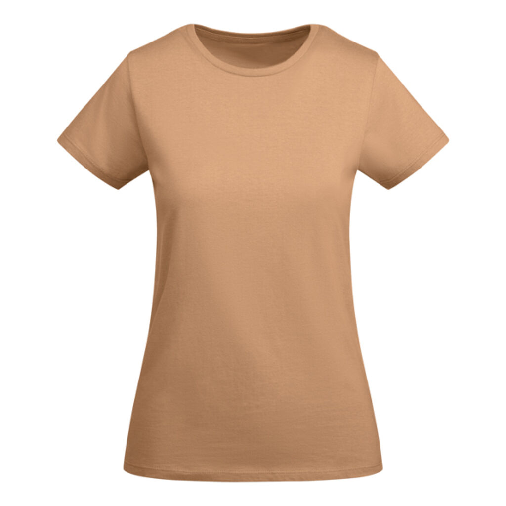 Облегающая женская футболка с коротким рукавом из органического хлопка, сертифицированного OCS, цвет оранжевый