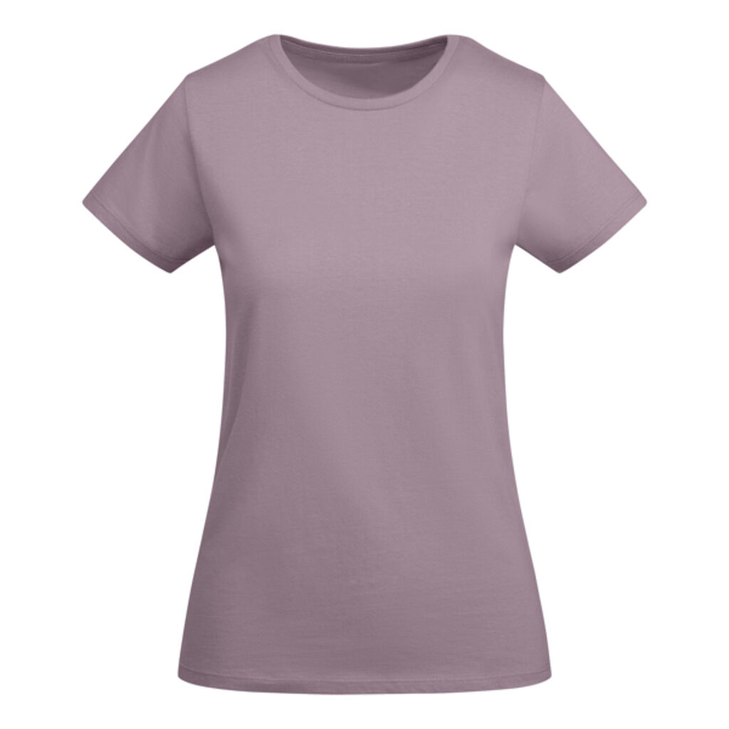 Облегающая женская футболка с коротким рукавом из органического хлопка, сертифицированного OCS, цвет лавандовий