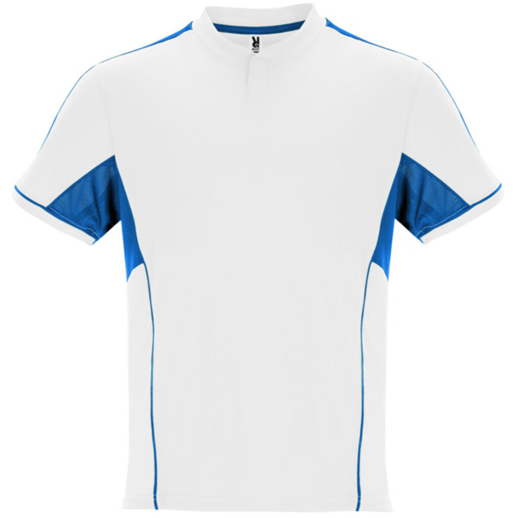 Спортивний костюм унісекс з поєднанням трьох тканин, колір білий, яскраво-синій
