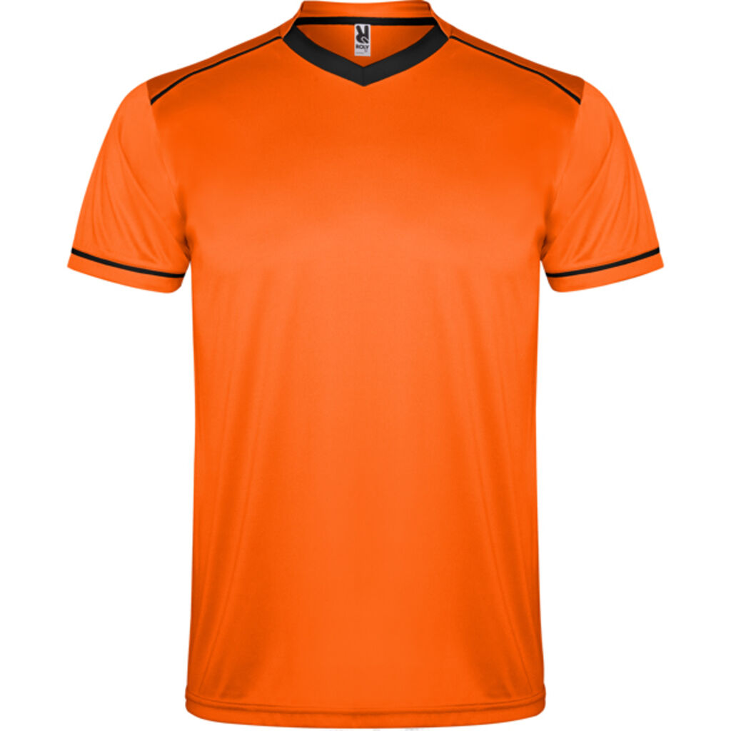 Спортивний костюм із футболки та шортів, колір помаранчовий, чорний