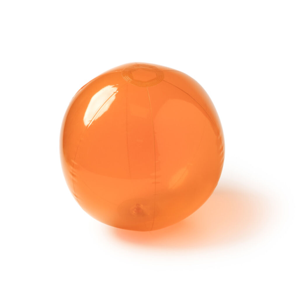 Напівпрозорий пляжний м'яч ПВХ, колір помаранчевий
