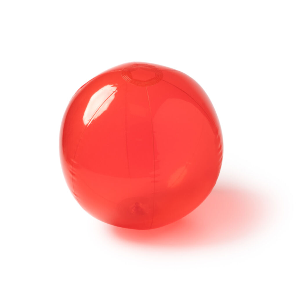 Напівпрозорий пляжний м'яч ПВХ, колір червоний
