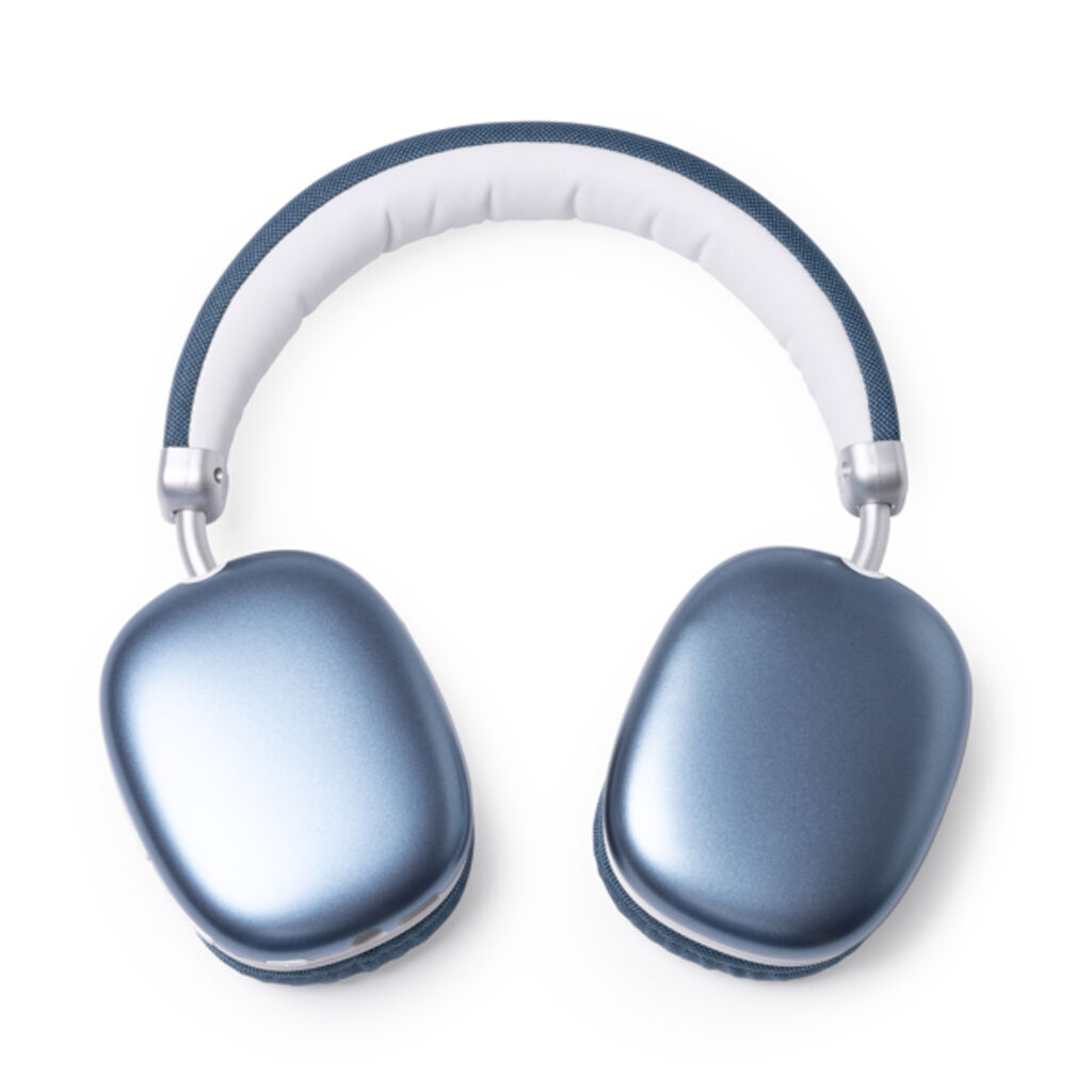 Бездротові навушники з тканинним оздобленням, колір синій