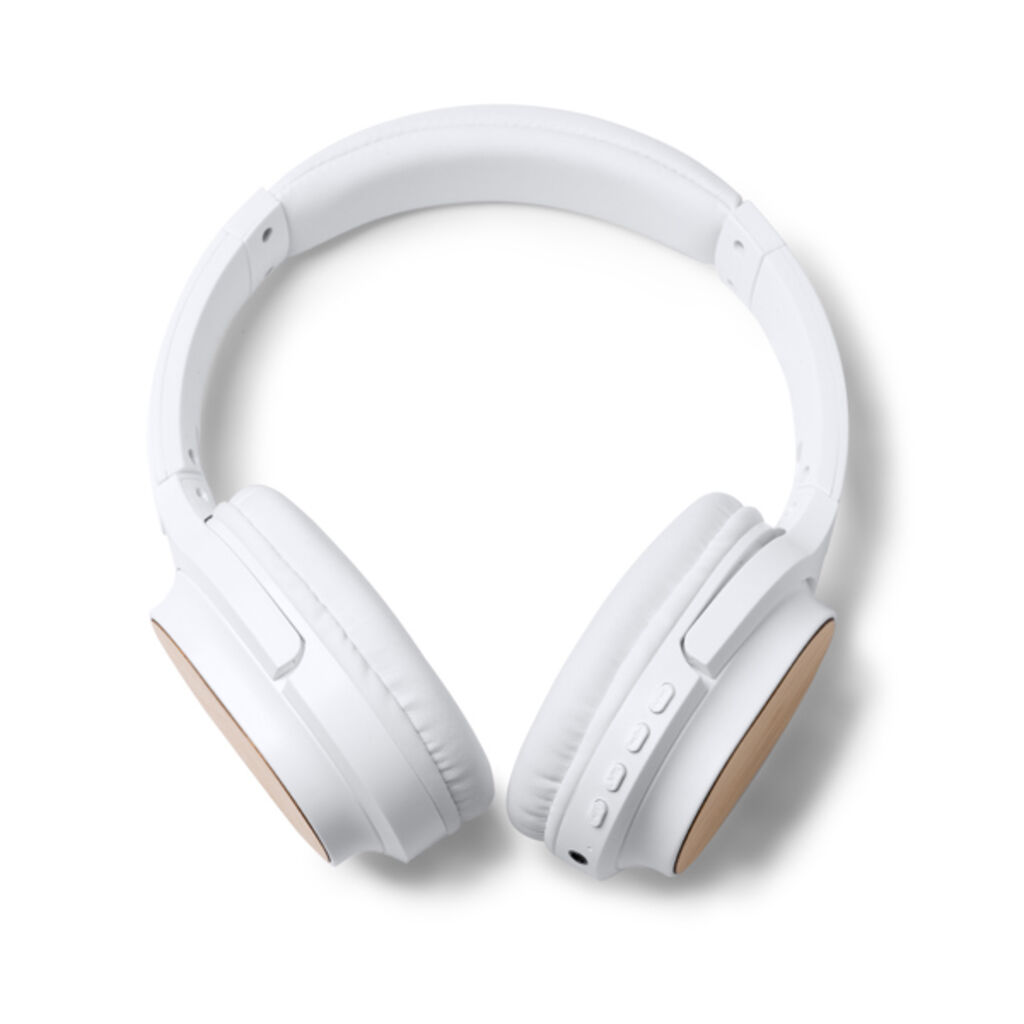 Бездротові навушники з екологічно чистих матеріалів, колір білий