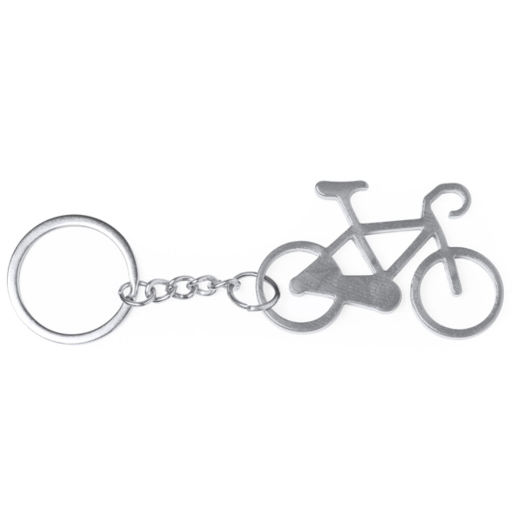 Алюмінієвий брелок у формі велосипеда, колір срібний