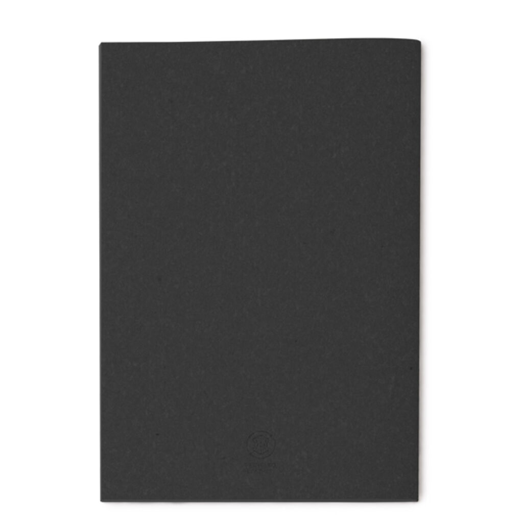 Блокнот А5 в мягкой обложке из переработанной кожи, цвет черный