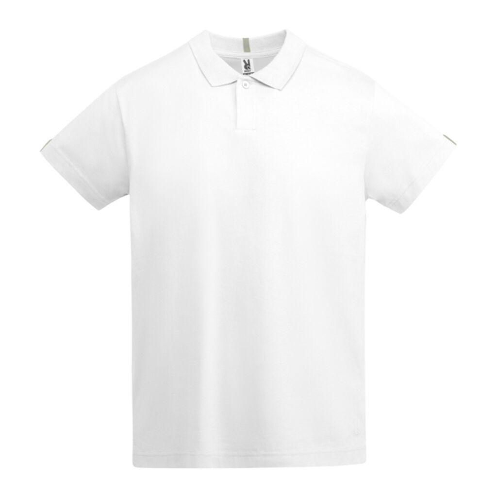Рубашка-поло с короткими рукавами из одинарного трикотажа, цвет белый