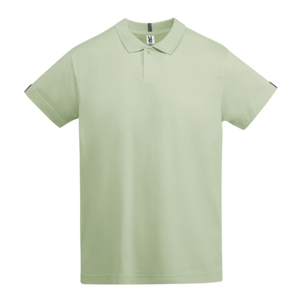 Рубашка-поло с короткими рукавами из одинарного трикотажа, цвет зеленый