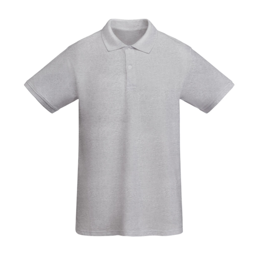 Сорочка-поло з короткими рукавами з органічної бавовни, сертифікованої OCS, колір строкатий сірий