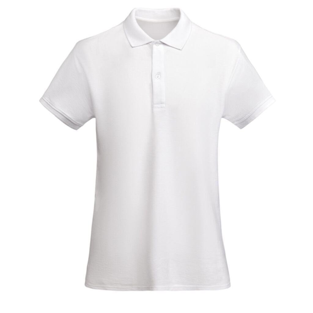 Приталенная рубашка-поло с короткими рукавами для женщин, цвет белый