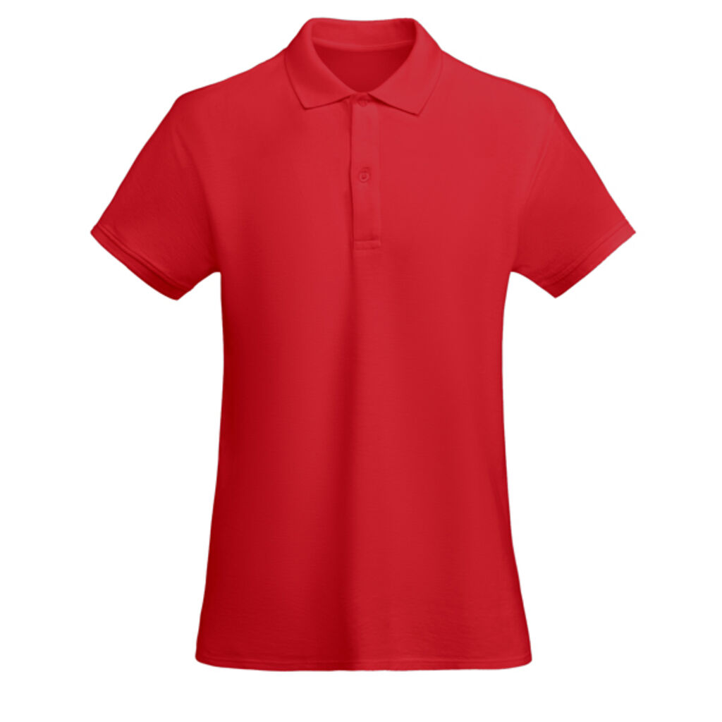 Приталена жіноча сорочка-поло з короткими рукавами, колір червоний