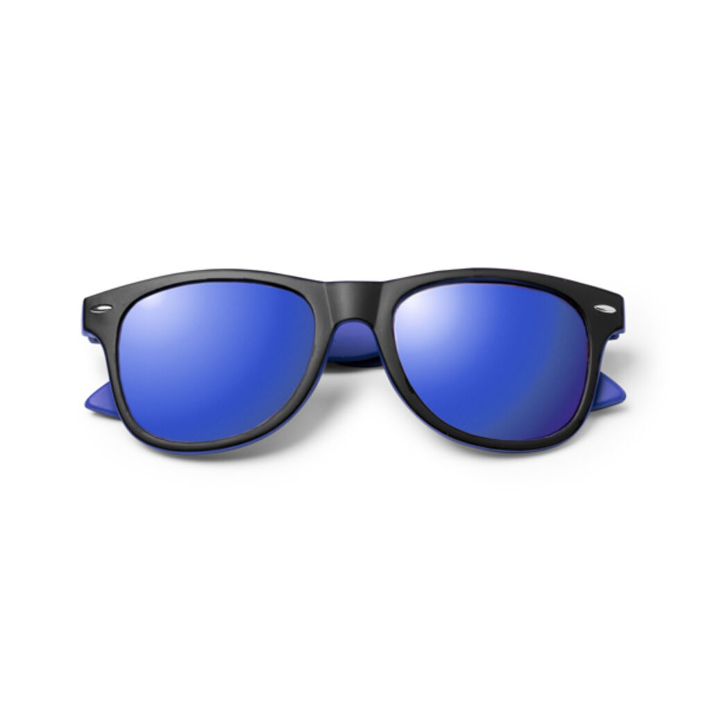 Солнцезащитные очки классического дизайна в двухцветной оправе, цвет синий