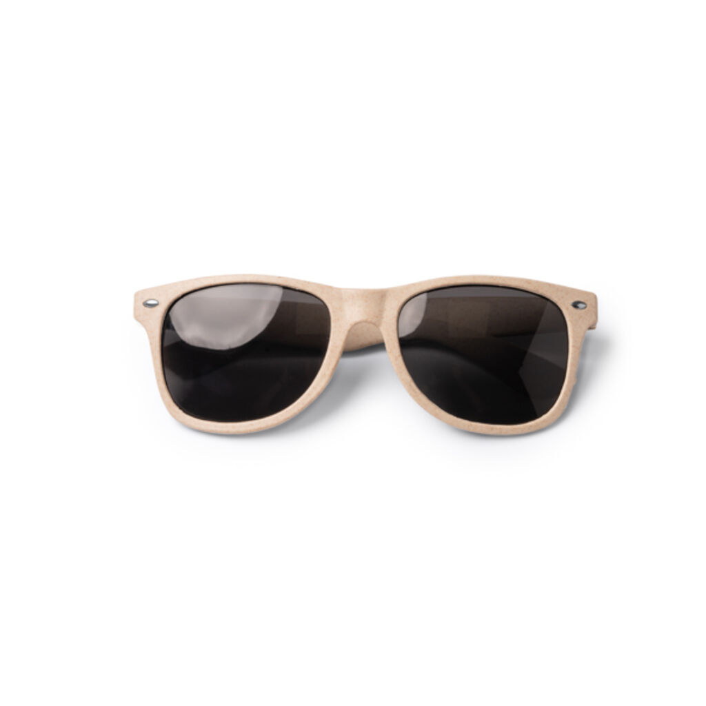 Солнцезащитные очки классического дизайна в оправе из пшеничного волокна, цвет бежевый