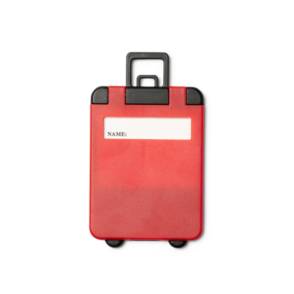 Бирка для чемодана в виде тележки, цвет красный