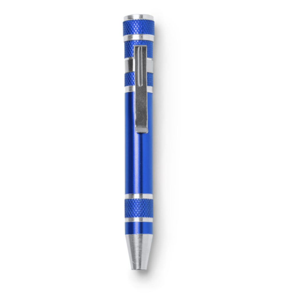 Алюминиевый мультитул в форме ручки, цвет синий