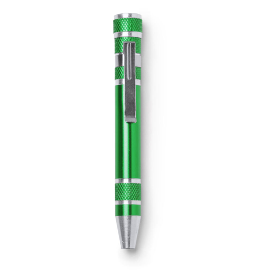 Алюминиевый мультитул в форме ручки, цвет зеленый