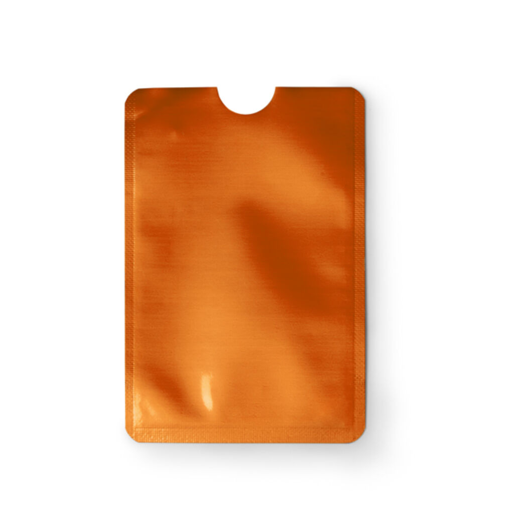 Чехол RFID для карты с алюминиевой отделкой, цвет оранжевый