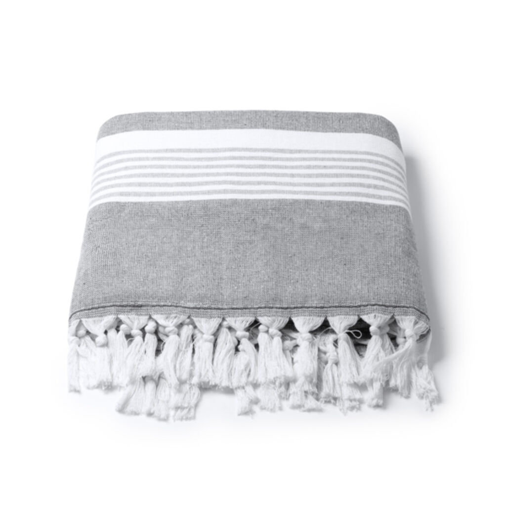 Махровое полотенце из 100% хлопка (340 г/м²), цвет светло-серый
