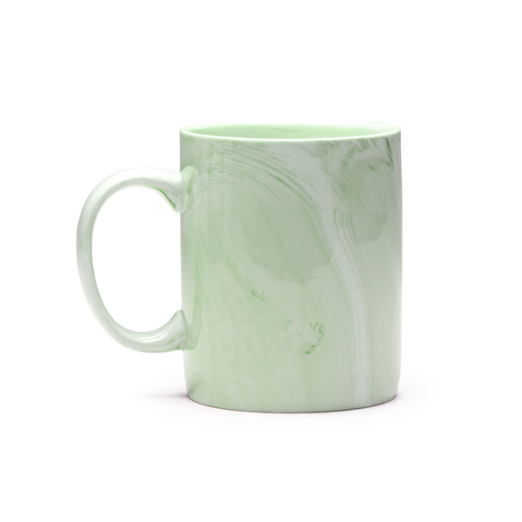 Керамічна чашка з ефектом мармуру, колір зелений