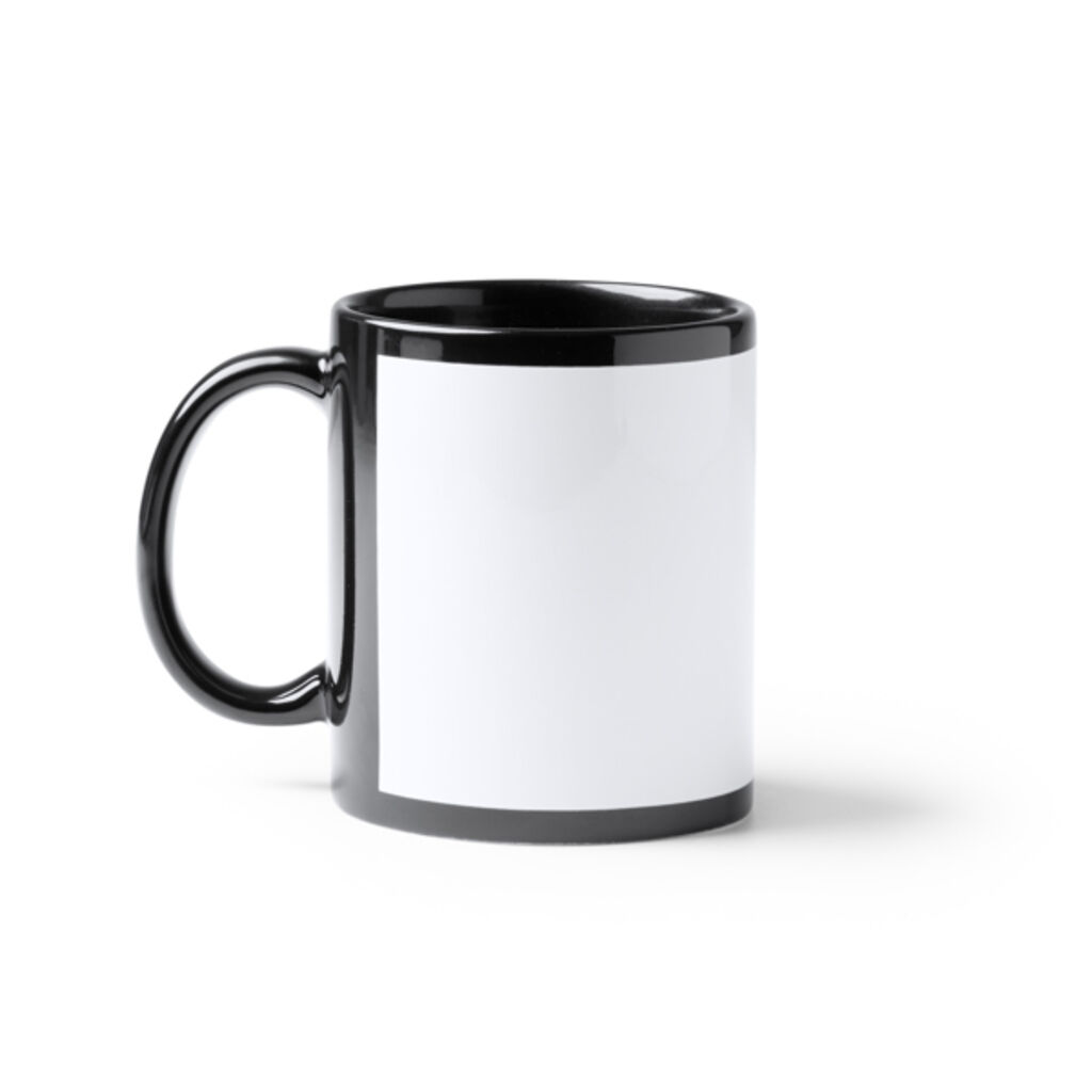 Керамічна чашка 350 мл, спеціальна для сублімації, колір чорний