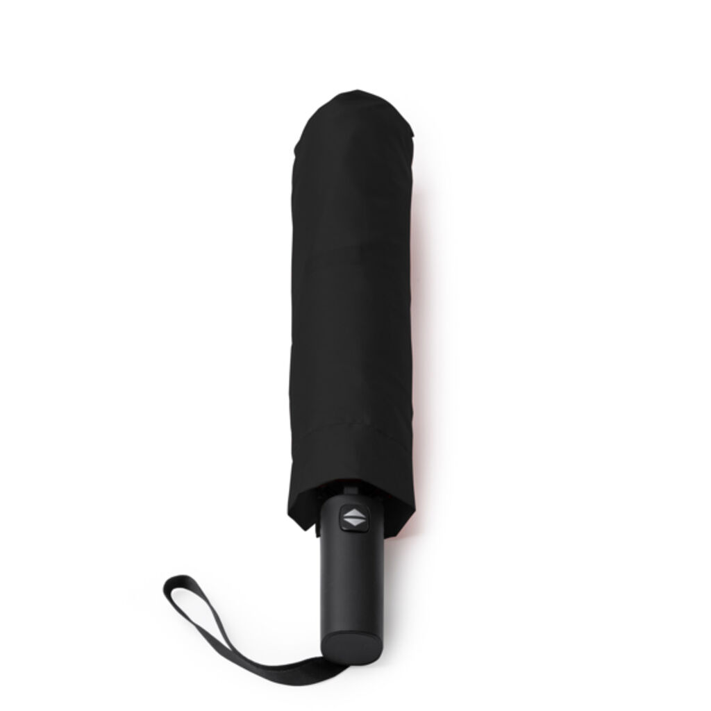 Складной штормовой зонтик с автоматическим открытием и резиновой ручкой, цвет черный