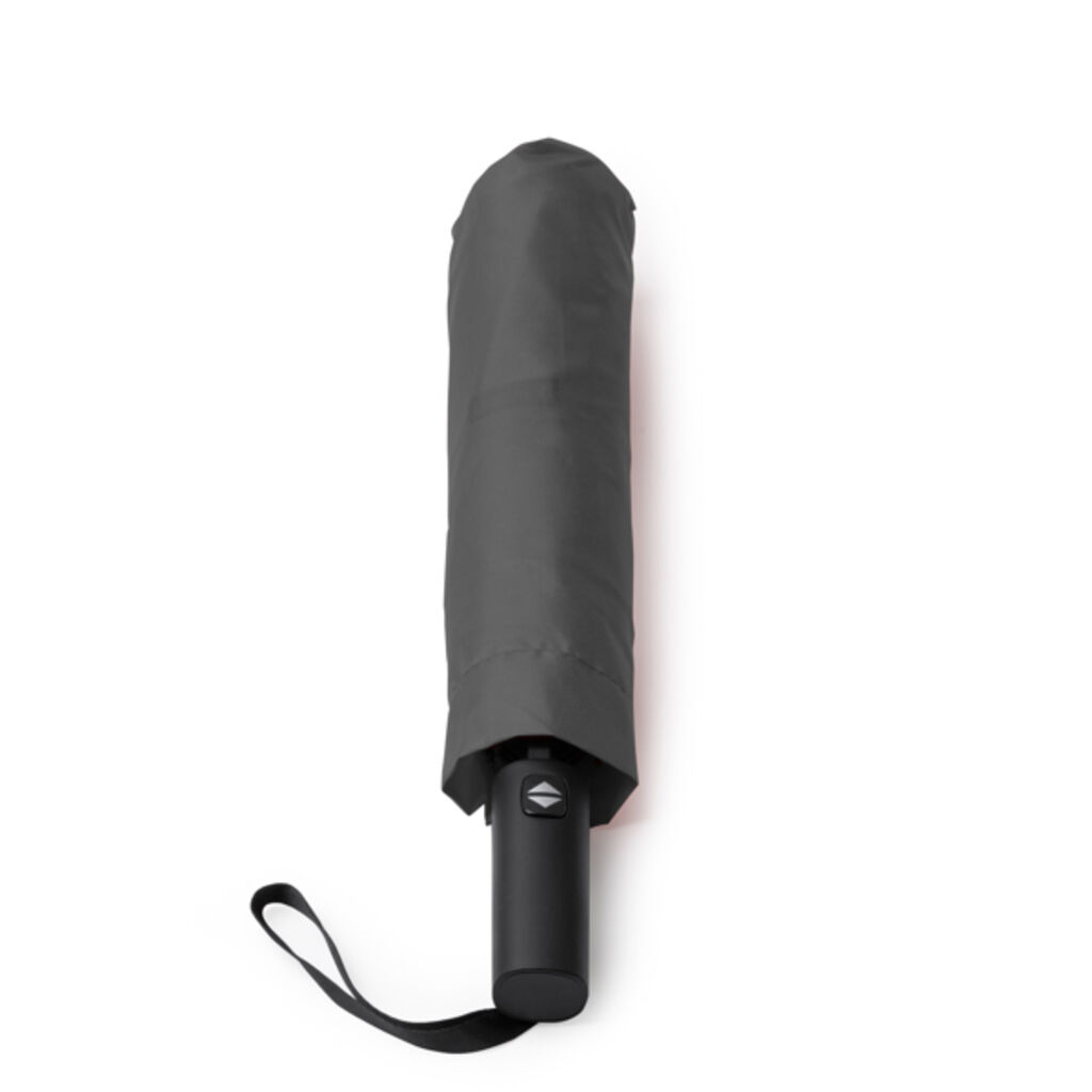 Складной штормовой зонтик с автоматическим открытием и резиновой ручкой, цвет серый