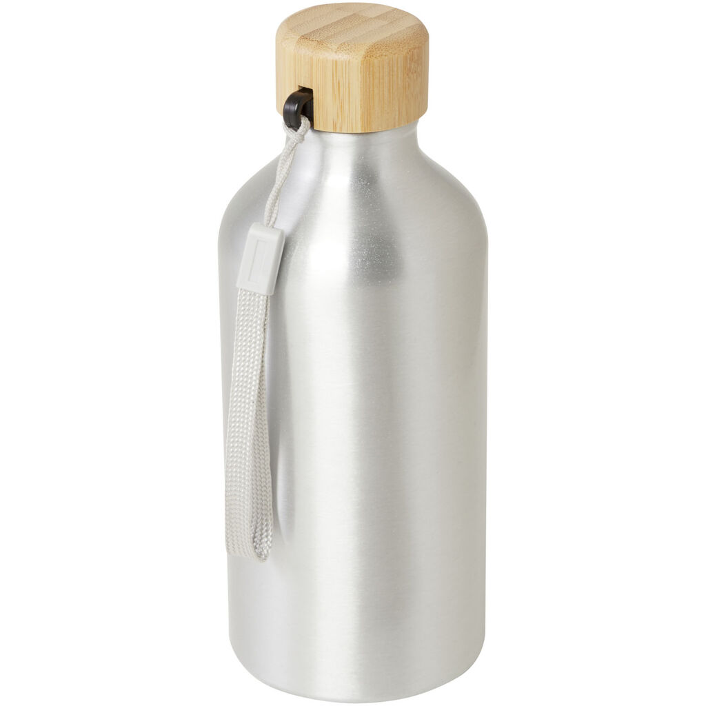 Бутылка для воды Malpeza объемом 500 мл из переработанного алюминия, сертифицированная RCS, цвет серебряный