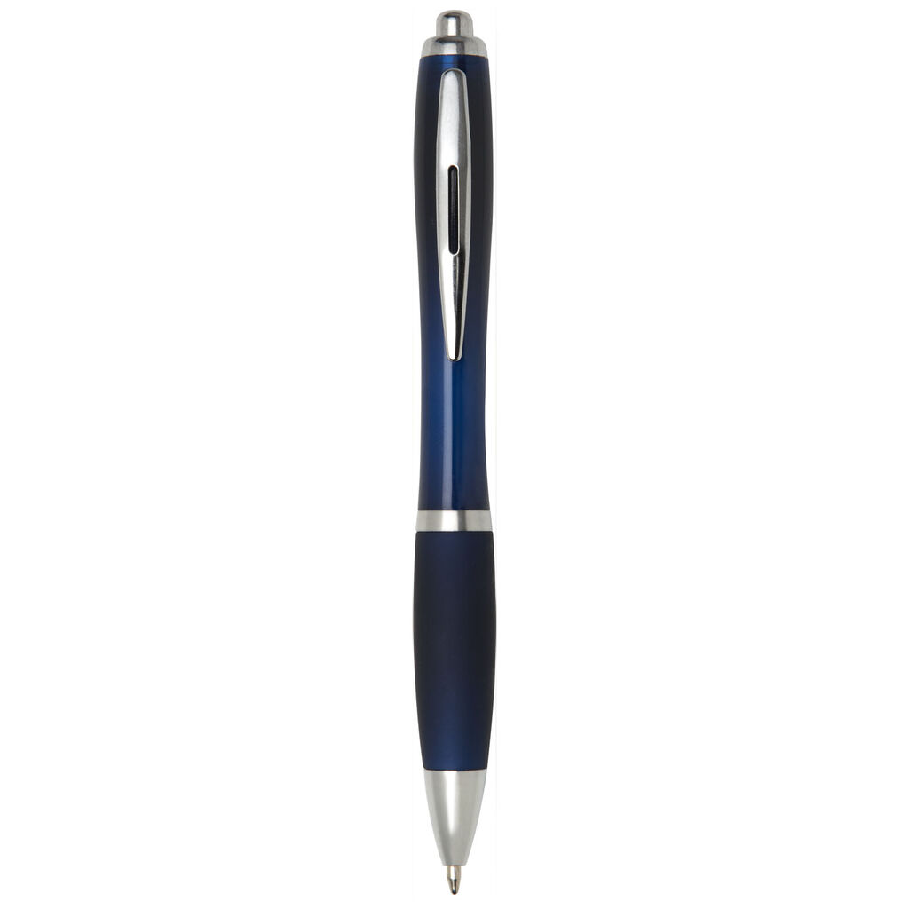 Шариковая ручка Nash с цветным корпусом и рукояткой, цвет синий
