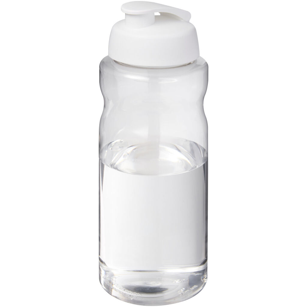 Спортивная бутылка H2O Active® Big Base объемом 1 литр с откидной крышкой, цвет белый