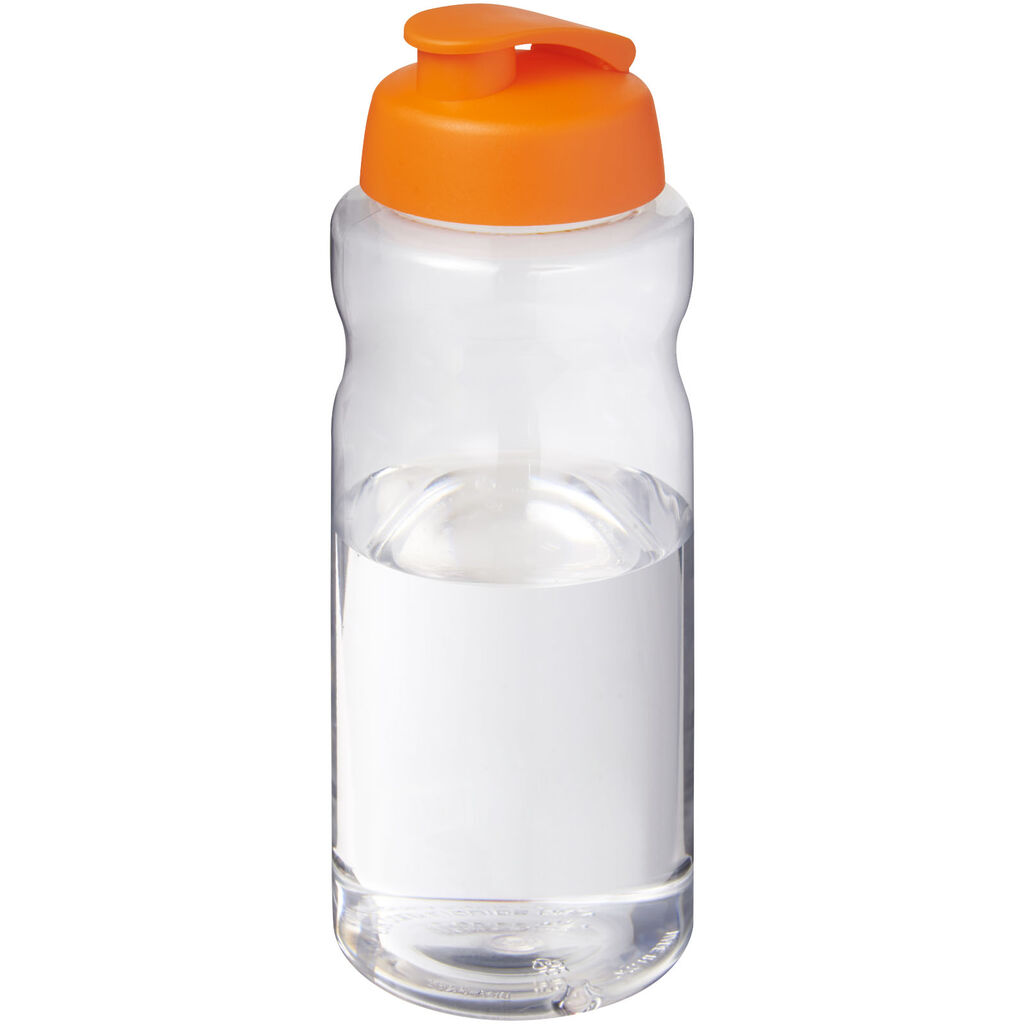 Спортивная бутылка H2O Active® Big Base объемом 1 литр с откидной крышкой, цвет оранжевый