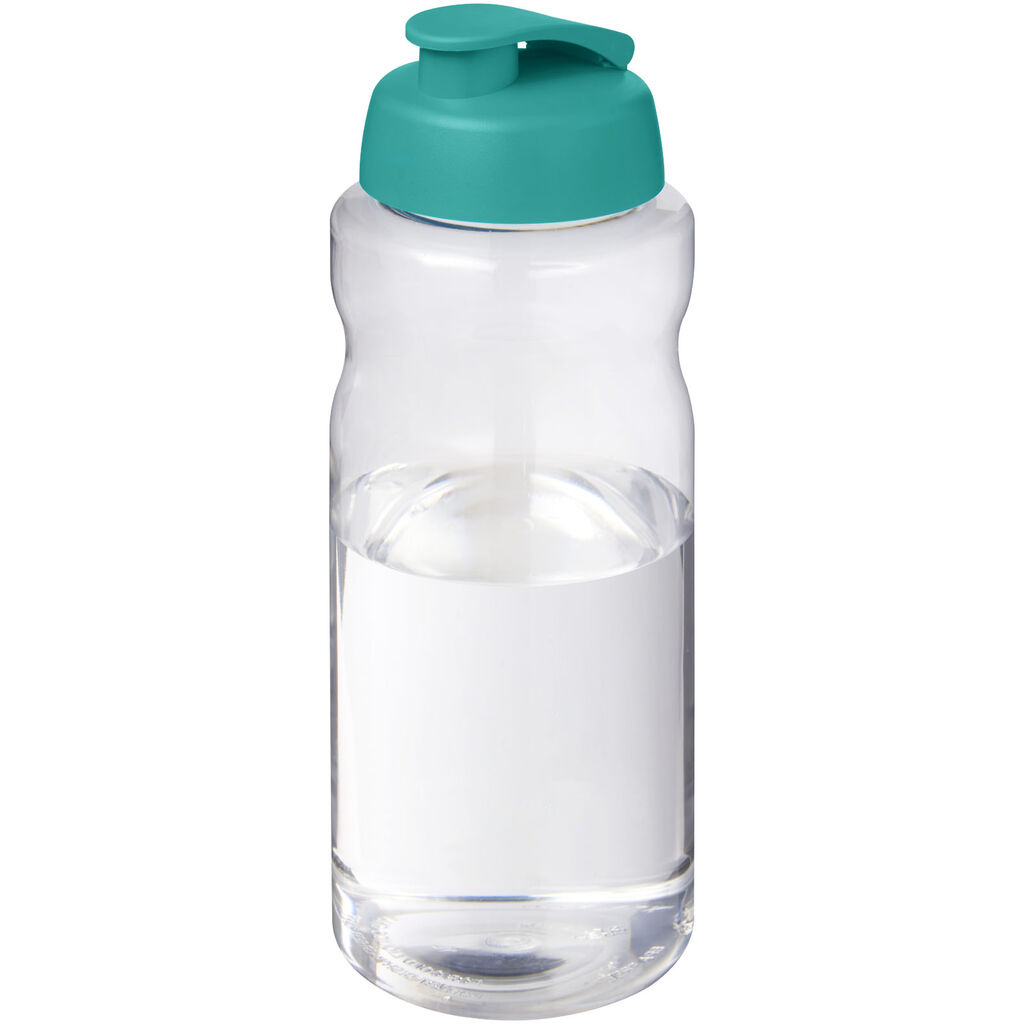 Спортивная бутылка H2O Active® Big Base объемом 1 литр с откидной крышкой, цвет голубой