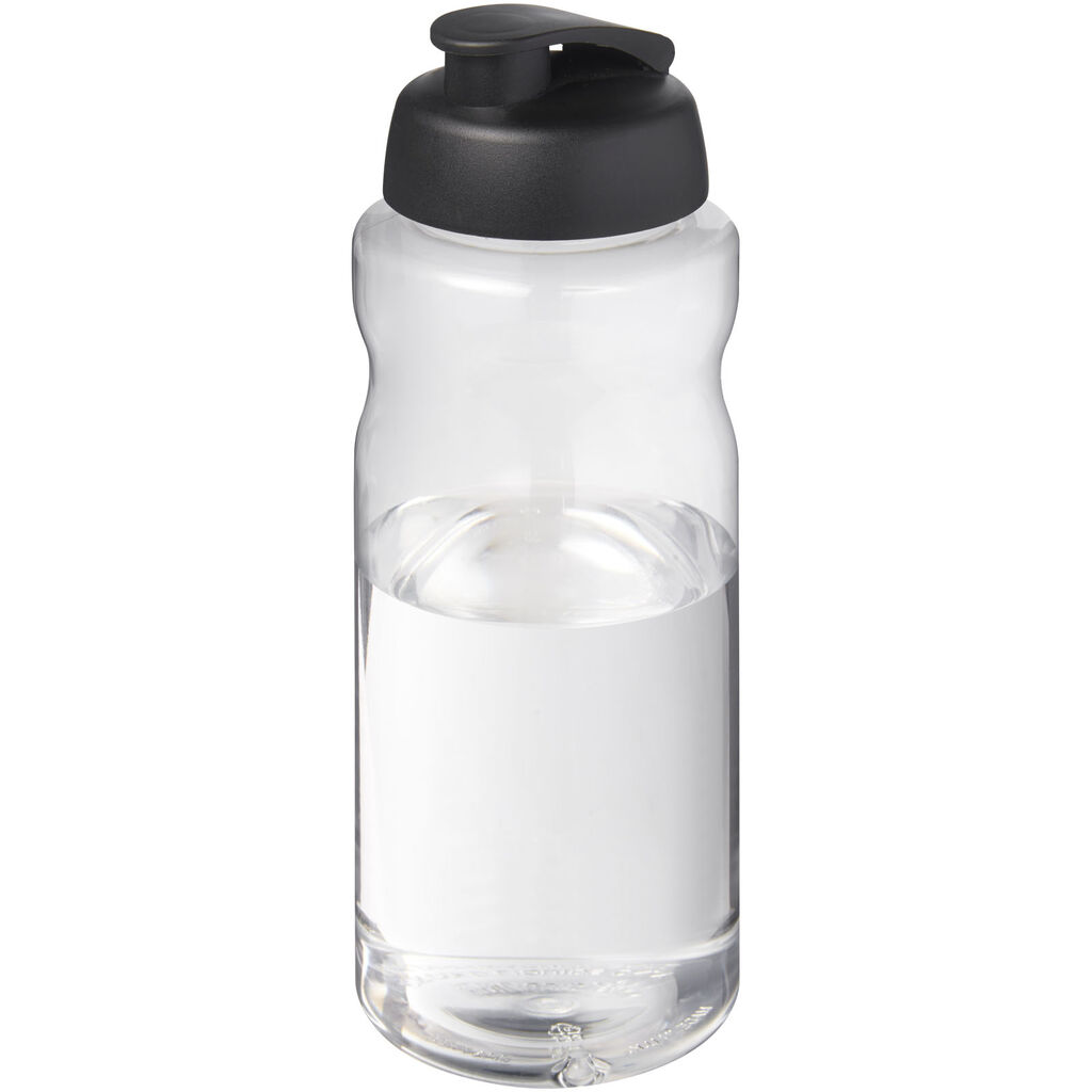 Спортивная бутылка H2O Active® Big Base объемом 1 литр с откидной крышкой, цвет черный