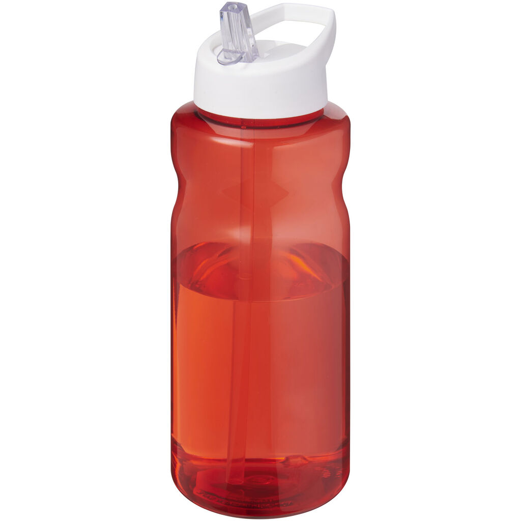 H2O Active® Eco Big Base спортивная бутылка с крышкой и носиком объемом 1 литр, цвет краный, белый