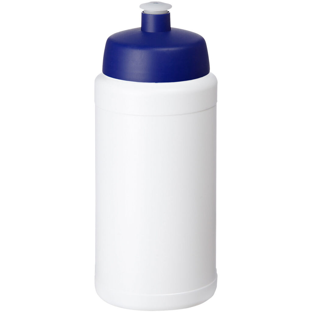Спортивная бутылка Baseline из переработанного сырья объемом 500 мл., цвет белый, синий