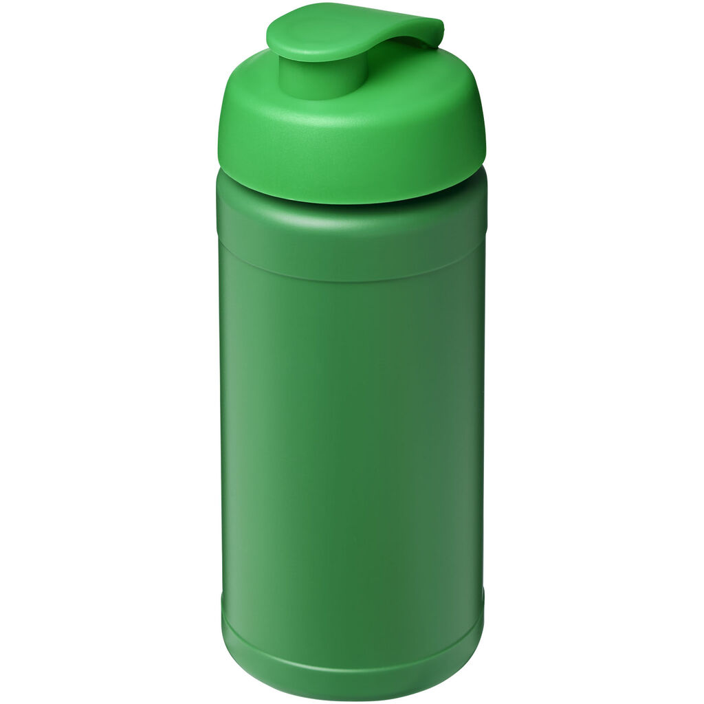 Спортивная бутылка Baseline из переработанного сырья объемом 500 мл с откидной крышкой, цвет зеленый