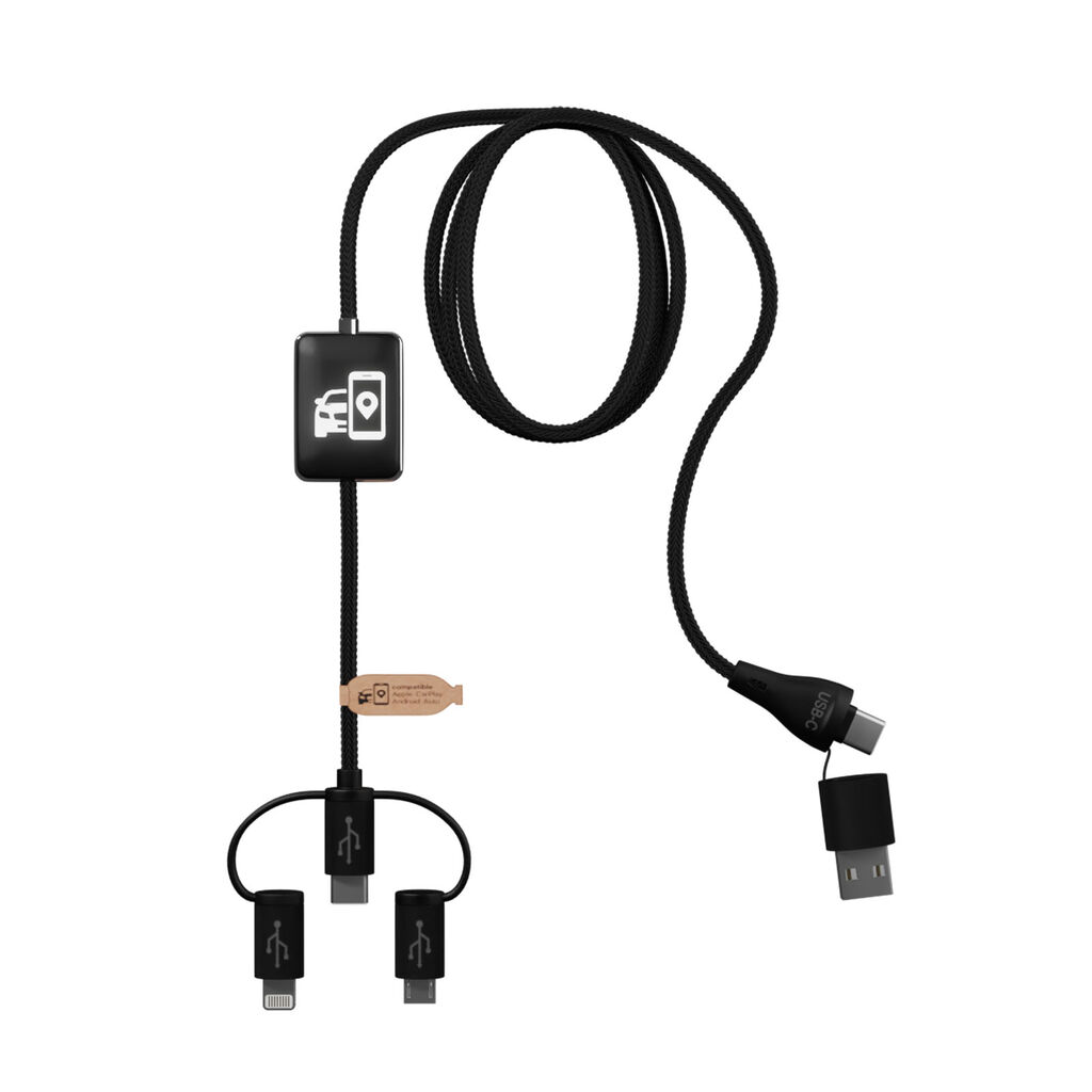 Зарядний кабель SCX.design C48 CarPlay 5-в-1, колір чорний
