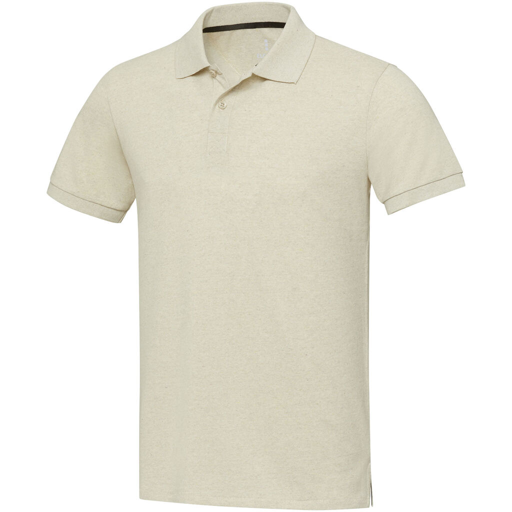 Рубашка-поло Aware™ унисекс с короткими рукавами из переработанного материала, цвет бежевый  размер XS