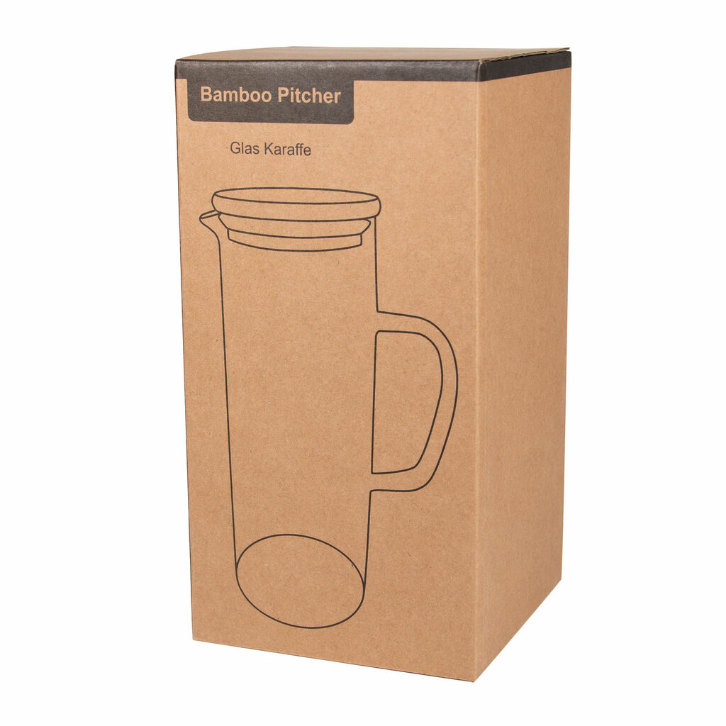 Графин стеклянный BAMBOO PITCHER, цвет коричневый - 56-0304499- Фото №10