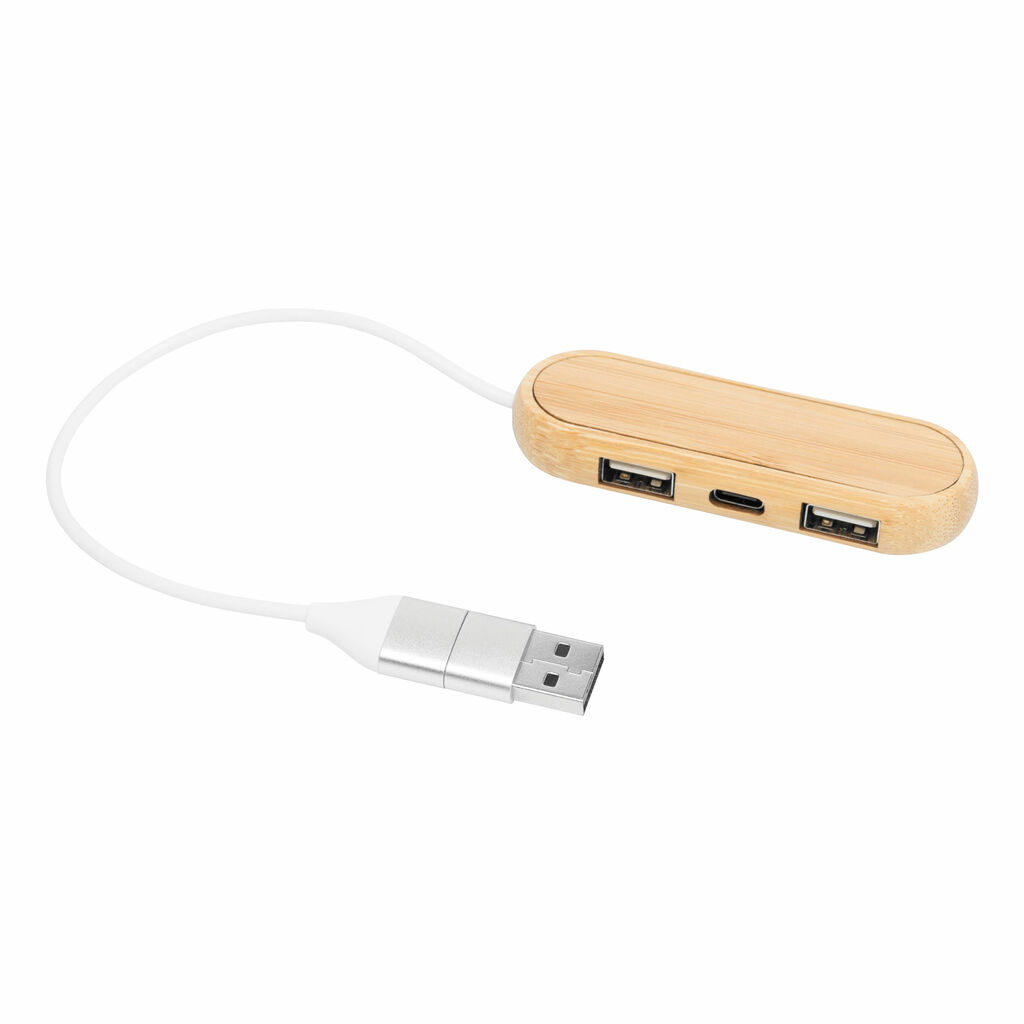 USB - хаб MULTIPLIER, цвет коричневый