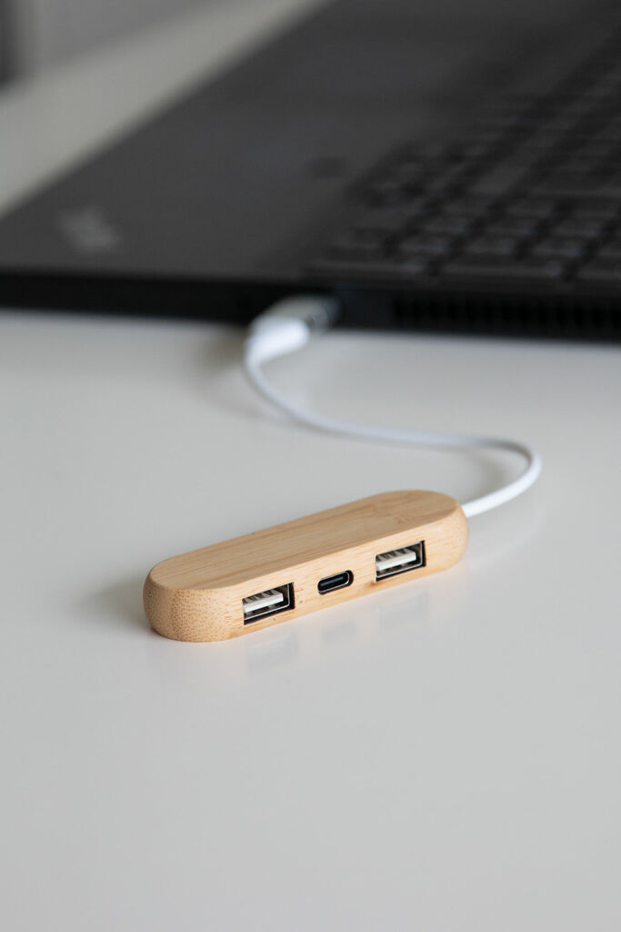 USB - хаб MULTIPLIER, цвет коричневый - 56-1107376- Фото №7