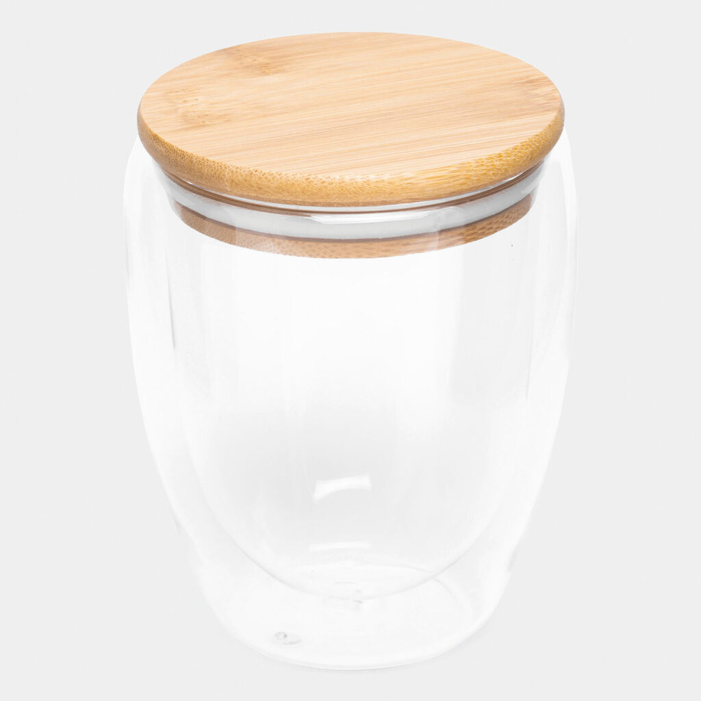 Стакан двухстенный BAMBOO ART M, емкость бл. 350 мл, цвет коричневый, прозрачный - 56-0304451- Фото №2