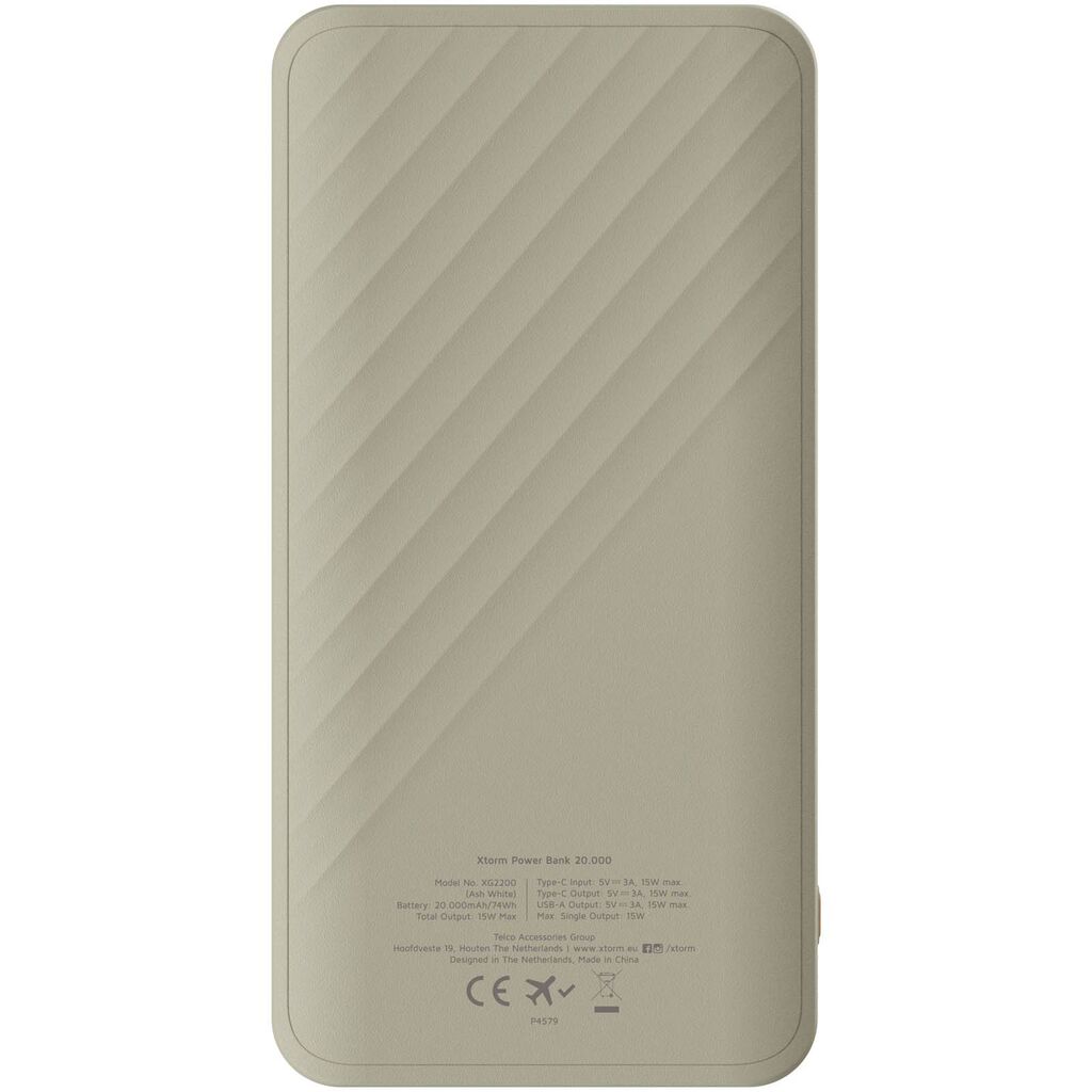 Xtorm XG220 Go2 портативное зарядное устройство с быстрой зарядкой, 15 Вт, 20 000 мАч, цвет песочный - 12441206- Фото №3
