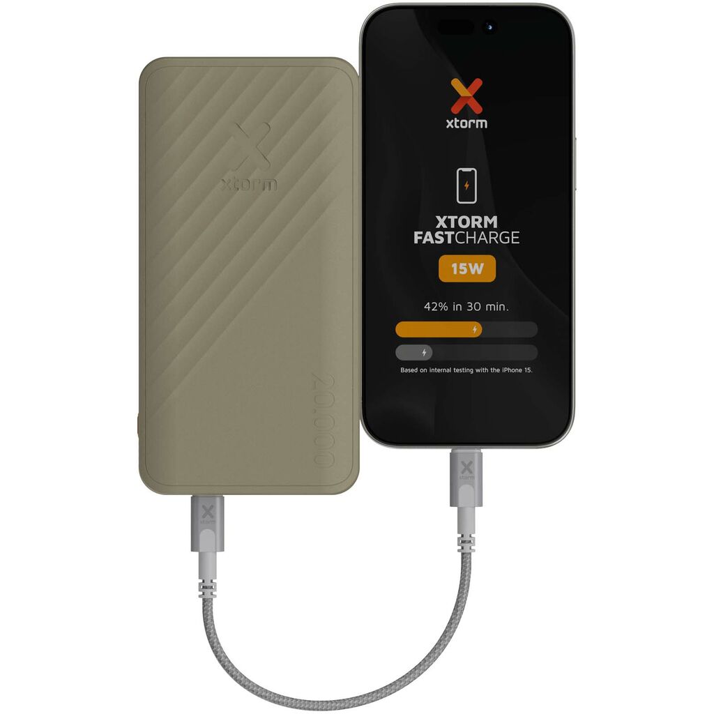 Xtorm XG220 Go2 портативное зарядное устройство с быстрой зарядкой, 15 Вт, 20 000 мАч, цвет песочный - 12441206- Фото №4